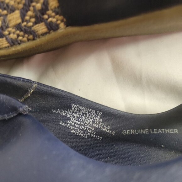 Old Navy Women's 10 Blue Leather Woven Wedge Platform Open Toe Slingback Sandals - Picture 2 of 5